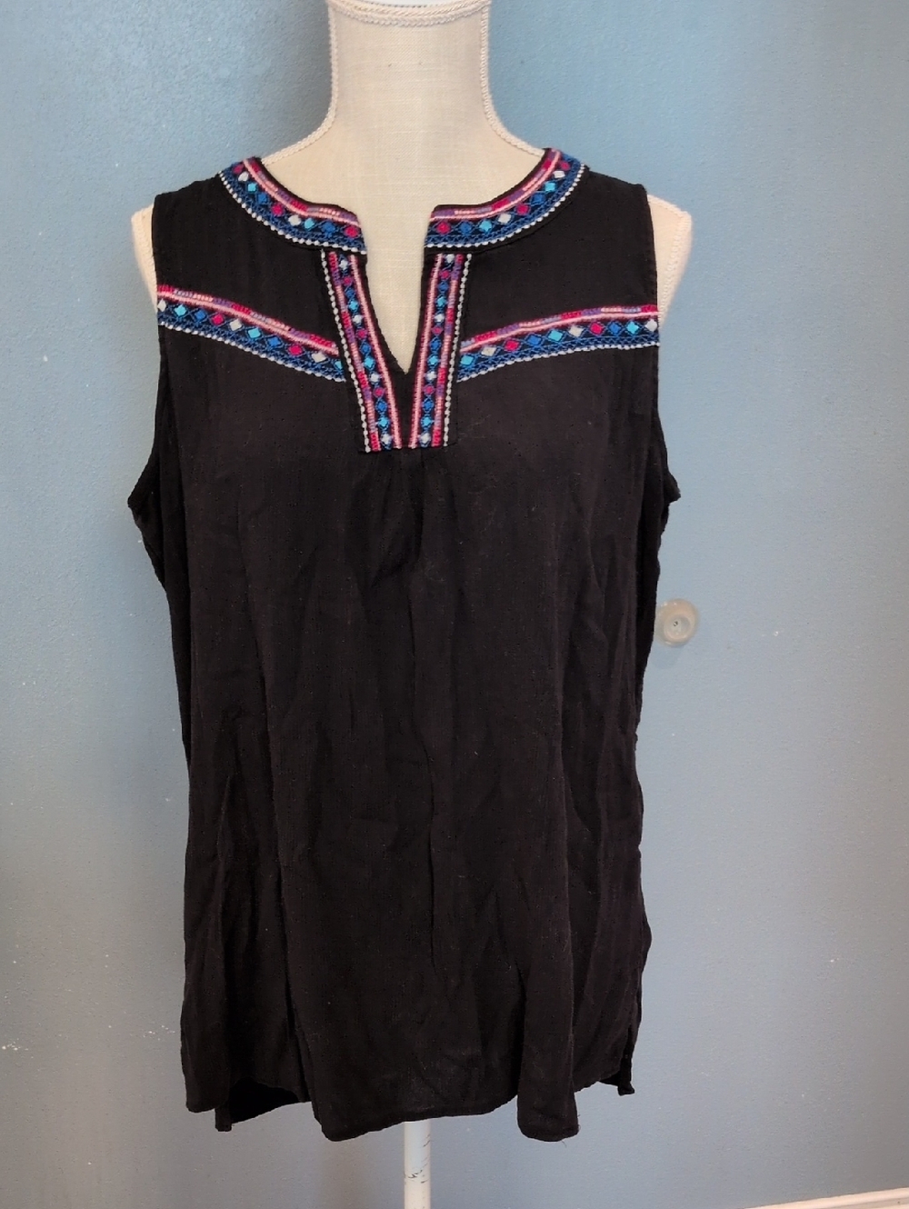 Vintage 90's Kelly Renee Boho Western Sleeveless High-low Gauze Sheer louse